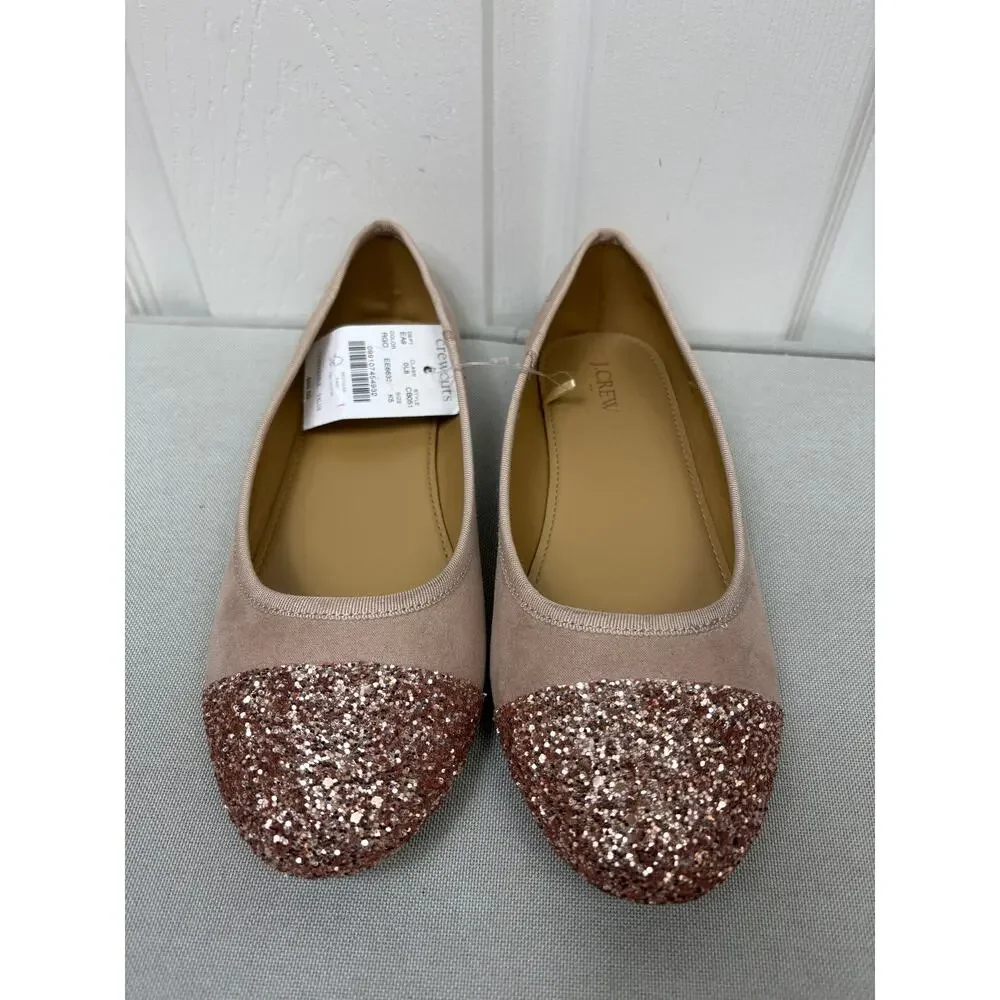 J. Crew Crewcuts Girl's Pink Glitter Ballet Flats - Size 5 - NEW